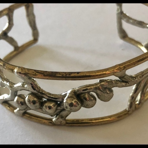Vintage Handcrafted Silver/ Gold Bangle Bracelet - Picture 4 of 7
